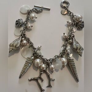 Silver Tone Shells & Pearls Bracelet Marked T (Talbots)?